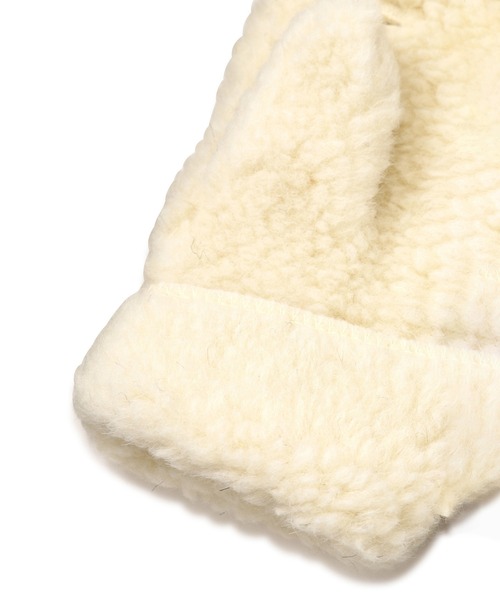 ROSE BUD（ローズバッド）の「(COLDBREAKER)ボアミトン（手袋・レディース・ホワイト/ブラウン・ONE SIZE）」の7枚目の写真