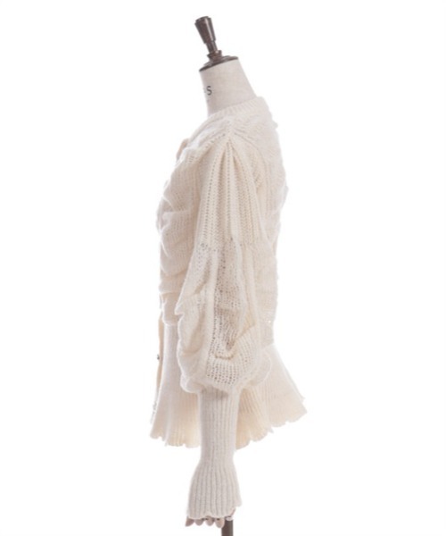 axes femme（アクシーズファム）の「ヴィンテージ風透編ニットカーディガン（カーディガン/ボレロ・レディース・グレイッシュベージュ/キナリ・FREE）」の9枚目の写真