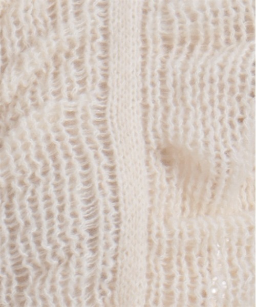 axes femme（アクシーズファム）の「ヴィンテージ風透編ニットカーディガン（カーディガン/ボレロ・レディース・グレイッシュベージュ/キナリ・FREE）」の14枚目の写真