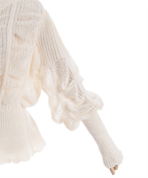 axes femme（アクシーズファム）の「ヴィンテージ風透編ニットカーディガン（カーディガン/ボレロ・レディース・グレイッシュベージュ/キナリ・FREE）」の17枚目の写真