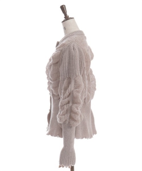 axes femme（アクシーズファム）の「ヴィンテージ風透編ニットカーディガン（カーディガン/ボレロ・レディース・グレイッシュベージュ/キナリ・FREE）」の19枚目の写真