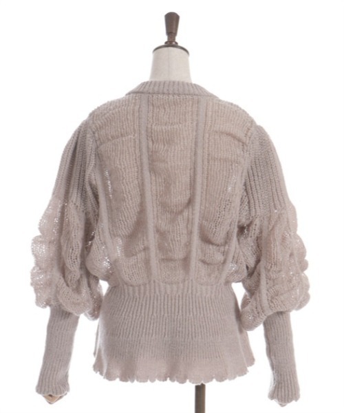 axes femme（アクシーズファム）の「ヴィンテージ風透編ニットカーディガン（カーディガン/ボレロ・レディース・グレイッシュベージュ/キナリ・FREE）」の20枚目の写真