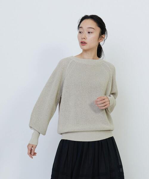 ODEEH｜オデー ヴァージンウール アゼ編みニット knit-02284 透かし編み モヘア ニット プルオーバー エクリュ