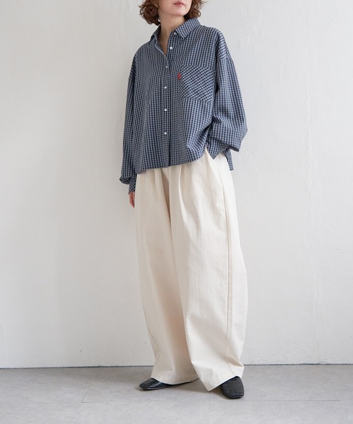 notch.（ノッチ）の「【InRed掲載】ワイドチェックシャツ（シャツ/ブラウス・レディース・ブラック/ブルー/チャコール・M）」の3枚目の写真