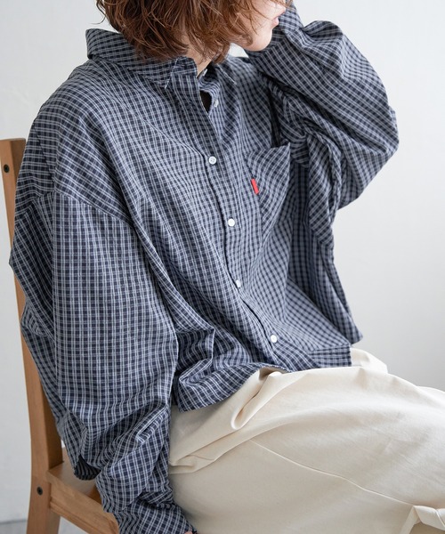 notch.（ノッチ）の「【InRed掲載】ワイドチェックシャツ（シャツ/ブラウス・レディース・ブラック/ブルー/チャコール・M）」の19枚目の写真