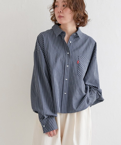 notch.（ノッチ）の「【InRed掲載】ワイドチェックシャツ（シャツ/ブラウス・レディース・ブラック/ブルー/チャコール・M）」の20枚目の写真