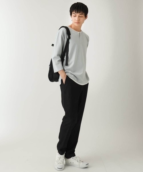 a.v.v（アーヴェヴェ）の「【イージーケア】スマートシャンブレースラックス(スマートシリーズ)セットアップ可（スラックス・メンズ・チャコールグレー/ネイビー・44/48/46/50）」の5枚目の写真