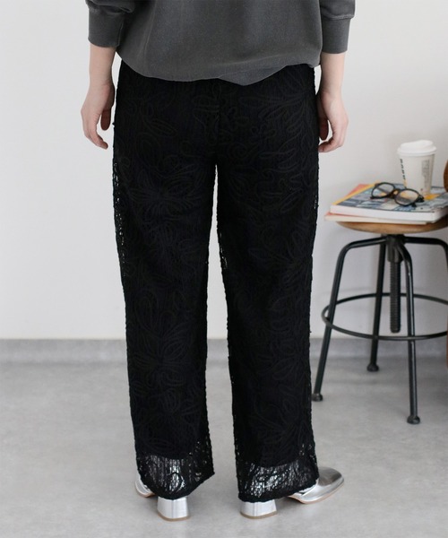 cepo（セポ）の「〈セットアップ対応〉ニットコード刺繍イージーパンツ（その他パンツ・レディース・ブラック/オフホワイト・M）」の5枚目の写真