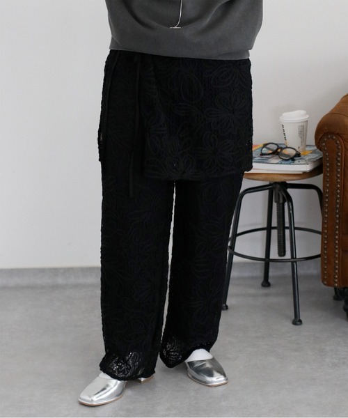 cepo（セポ）の「〈セットアップ対応〉ニットコード刺繍イージーパンツ（その他パンツ・レディース・ブラック/オフホワイト・M）」の7枚目の写真