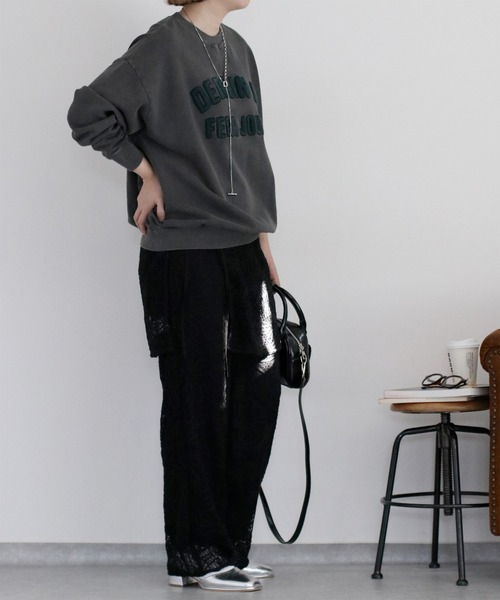 cepo（セポ）の「〈セットアップ対応〉ニットコード刺繍イージーパンツ（その他パンツ・レディース・ブラック/オフホワイト・M）」の12枚目の写真