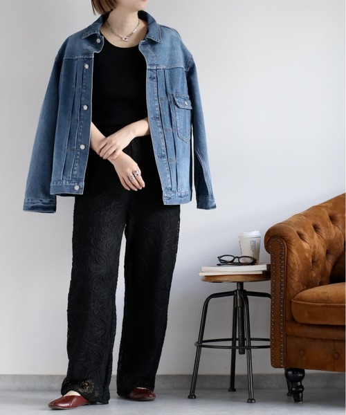 cepo（セポ）の「〈セットアップ対応〉ニットコード刺繍イージーパンツ（その他パンツ・レディース・ブラック/オフホワイト・M）」の14枚目の写真