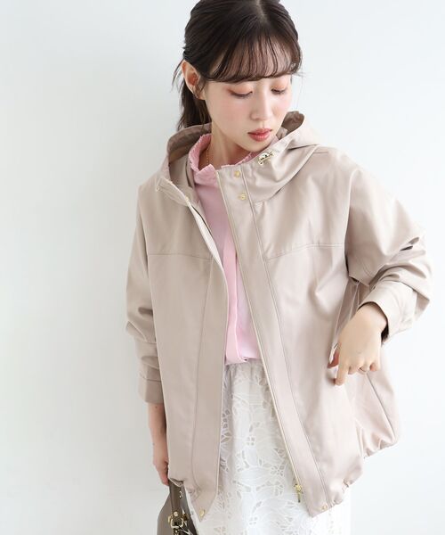 le.coeur blanc(ルクールブラン)の「ツイルストレッチフードブルゾン(ブルゾン・レディース・アイボリー/カーキオリーブ/ネイビー/キャメル/ベージュ/チャコールグレー・38)」の22枚目の写真
