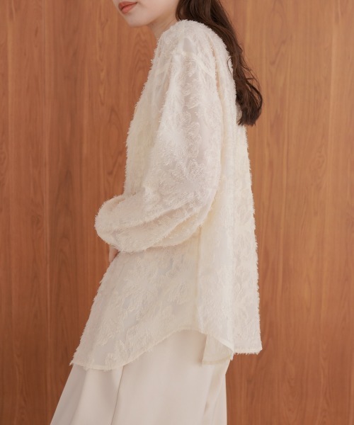 Bab(バブ)の「フェザージャガード前後2WAYロングブラウス(シャツ/ブラウス・レディース・アイボリー/ブラック・M)」の14枚目の写真
