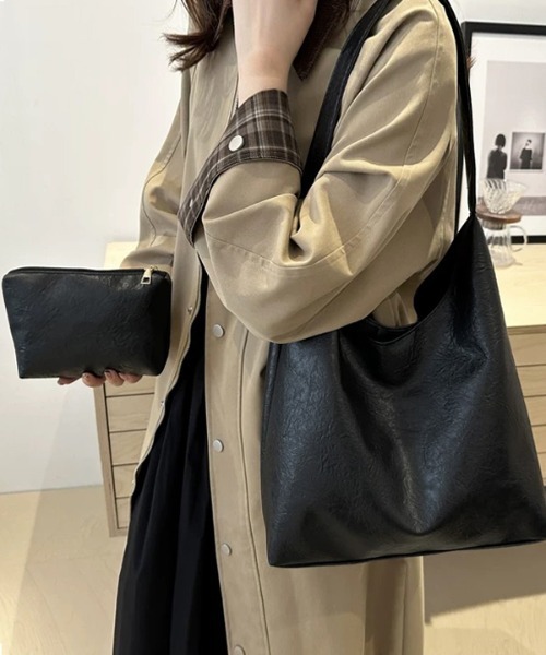 ad thie（アドティエ）の「ワンショルダー ビッグトートバッグ（トートバッグ・レディース・オフホワイト/ライトブラウン/ブラック・FREE）」の9枚目の写真