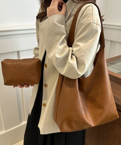 ad thie（アドティエ）の「ワンショルダー ビッグトートバッグ（トートバッグ・レディース・オフホワイト/ライトブラウン/ブラック・FREE）」の14枚目の写真