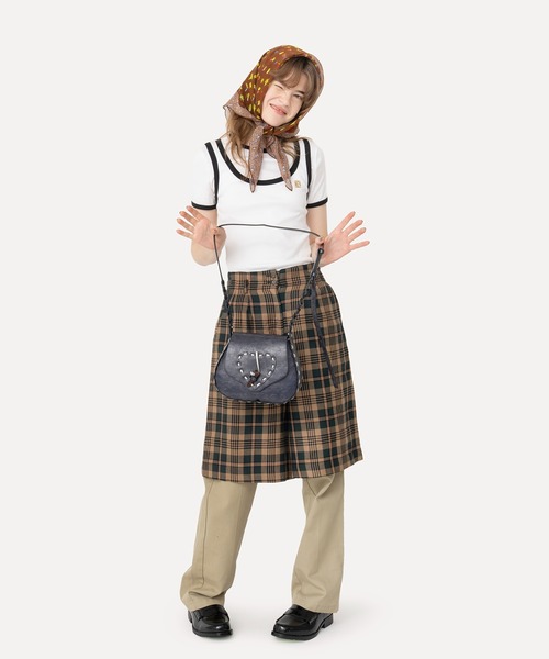 HEY!MrsROSE（ヘイミセスローズ）の「HEY! Mrs ROSE(ヘイ！ミセスローズ)ステッチハートショルダー（ショルダーバッグ・レディース・ブラウン/チェック/ネイビー・FREE）」の22枚目の写真