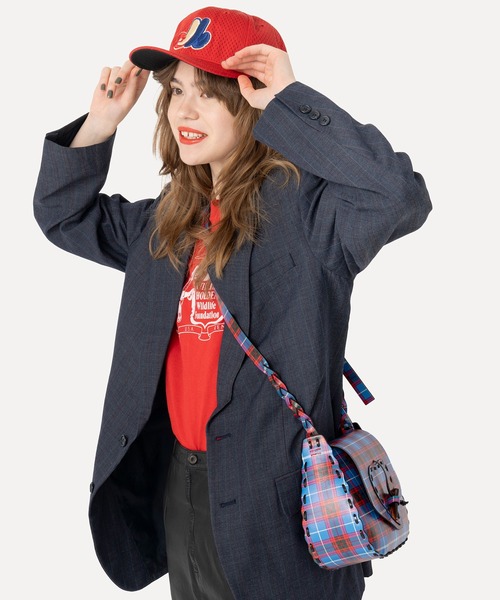 HEY!MrsROSE（ヘイミセスローズ）の「HEY! Mrs ROSE(ヘイ！ミセスローズ)ステッチハートショルダー（ショルダーバッグ・レディース・ブラウン/チェック/ネイビー・FREE）」の20枚目の写真