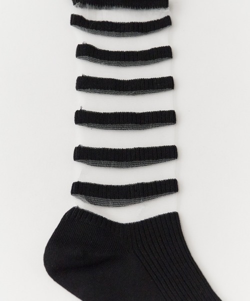 ROOPTOKYO(ループトウキョウ)の「レースモチーフ ソックス ボーダー(ソックス/靴下・レディース・ホワイト/ブラック/グレー・FREE)」の8枚目の写真