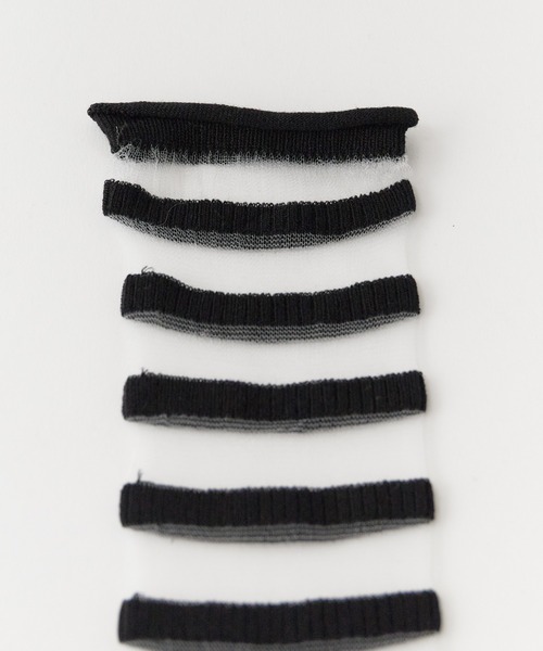 ROOPTOKYO(ループトウキョウ)の「レースモチーフ ソックス ボーダー(ソックス/靴下・レディース・ホワイト/ブラック/グレー・FREE)」の7枚目の写真