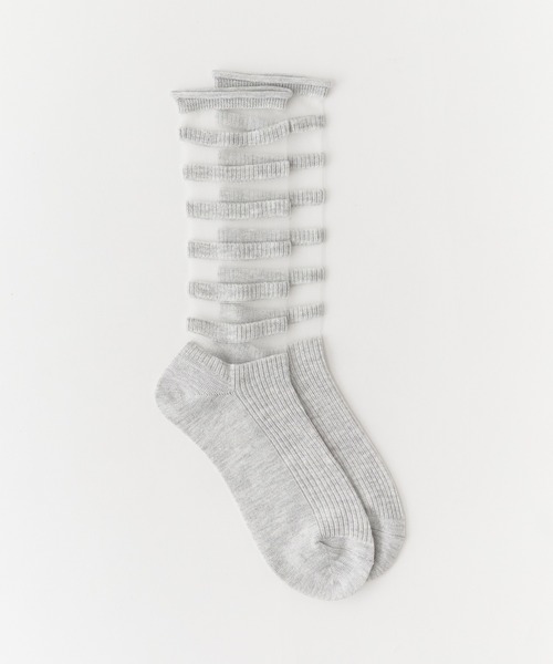 ROOPTOKYO(ループトウキョウ)の「レースモチーフ ソックス ボーダー(ソックス/靴下・レディース・ホワイト/ブラック/グレー・FREE)」の6枚目の写真