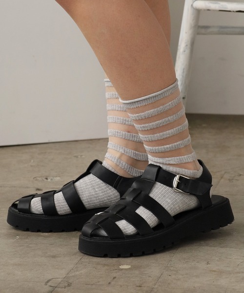 ROOPTOKYO(ループトウキョウ)の「レースモチーフ ソックス ボーダー(ソックス/靴下・レディース・ホワイト/ブラック/グレー・FREE)」の18枚目の写真