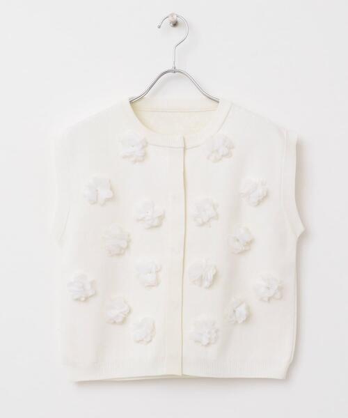 URBAN RESEARCH ROSSO WOMEN（アーバンリサーチ　ロッソ）の「フラワーモチーフニットベスト（ベスト・レディース・ホワイト/ブラック・FREE）」の15枚目の写真