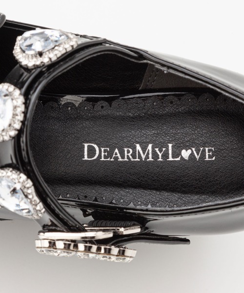 DearMyLove(ディアマイラブ)の「キラキラビジューリボン厚底ローファー(ローファー・レディース・ブラック/ベビーピンク・25.5cm/25cm/24.5cm/24cm/23.5cm/23cm/22.5cm)」の10枚目の写真