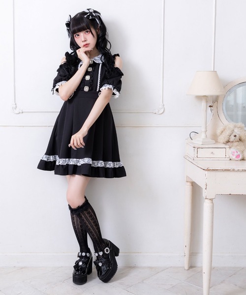 DearMyLove(ディアマイラブ)の「キラキラビジューリボン厚底ローファー(ローファー・レディース・ブラック/ベビーピンク・25.5cm/25cm/24.5cm/24cm/23.5cm/23cm/22.5cm)」の20枚目の写真