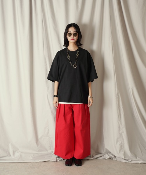 Aphlotus(アプロタス)の「パイピングスリット クルーネック カフスリブ H/S カットソー(Tシャツ/カットソー・メンズ・クリーム/ライトオリーブ/スミクロ・SMALL/MEDIUM/LARGE)」の20枚目の写真