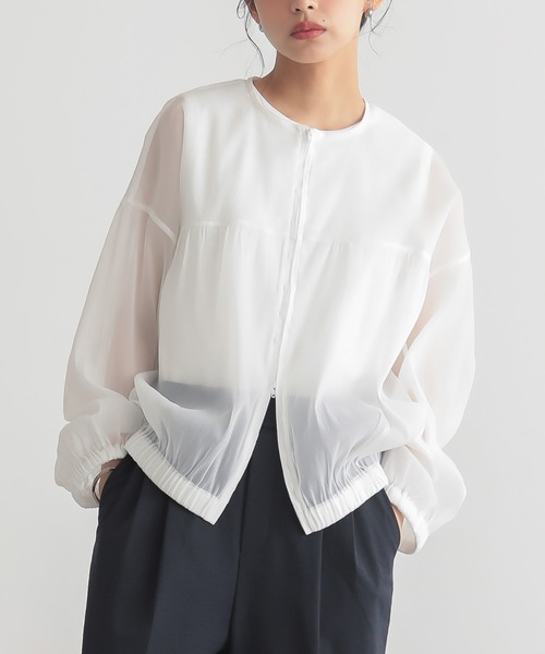 とろみシアーブルゾン【サスティナブル】（ブルゾン）｜for/c