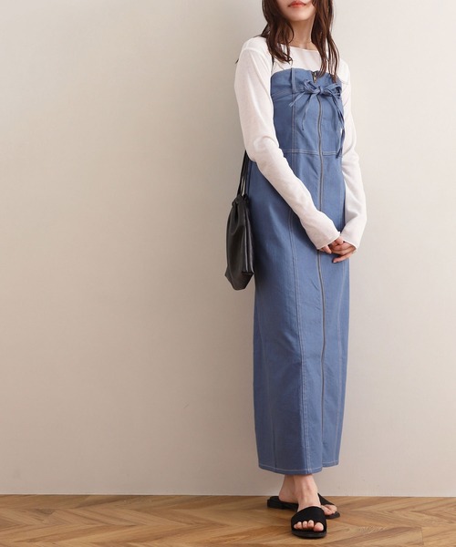 NOBLE デニムライクVカットオールインワン NOBLE デニムライクVカットオールインワン