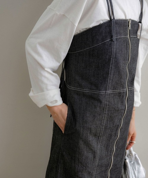 NOAHL(ノアル)の「【NOAHL】マルチwayデニムライクサロペット(サロペット/オーバーオール・レディース・カーキ/ブルー/ブラック・S/M)」の17枚目の写真