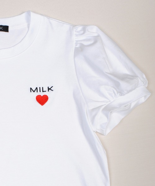 MILK BAR Tシャツ FOR YOUR EYES ONLY 新品未使用 Girls パフ Tシャツ（Tシャツ/カットソー）｜MILK（ミルク）の
