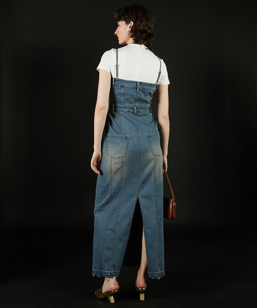 PRANK PROJECT（プランクプロジェクト）の「2WAYフロントボタンデニムワンピース / 2way Front Button Denim Dress（ワンピース・レディース・ブラック/ブルー・38/36）」の5枚目の写真