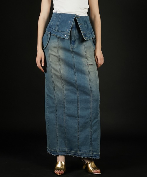 PRANK PROJECT（プランクプロジェクト）の「2WAYフロントボタンデニムワンピース / 2way Front Button Denim Dress（ワンピース・レディース・ブラック/ブルー・38/36）」の8枚目の写真