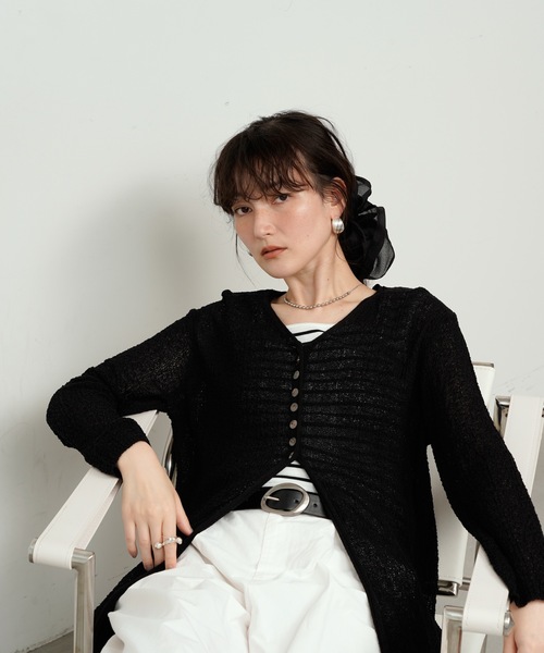 リングヤーンカーディガン Lutim by u（ルチバイユー）の「Ring yarn cardigan / リングヤーン