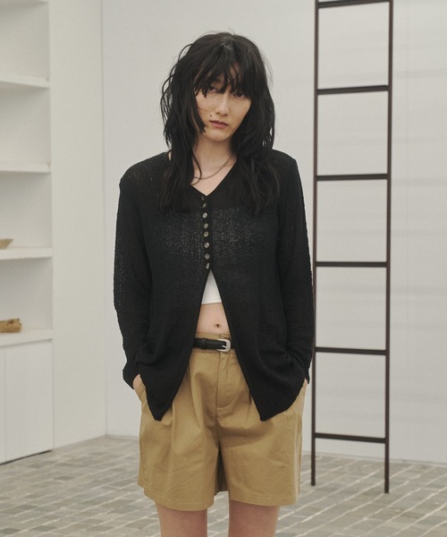 リングヤーンカーディガン Lutim by u（ルチバイユー）の「Ring yarn cardigan / リングヤーン
