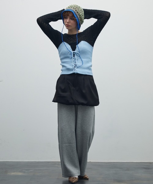 uyu.（ウユ）の「オーバーサイズニットプルオーバー【uyu./ウユ】（Tシャツ/カットソー・レディース・ブルー/レッド/グレー/ブラック・FREE）」の10枚目の写真