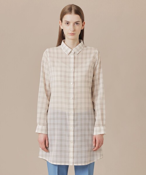 MACKINTOSH LONDON(マッキントッシュ ロンドン)の「ウォッシャブルシアーウールブラウス(シャツ/ブラウス・レディース・ベージュ/ホワイト系その他/グリーン・38)」の7枚目の写真