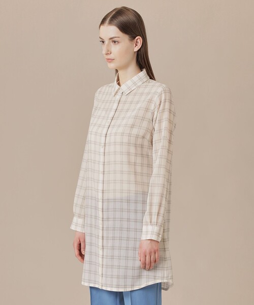 MACKINTOSH LONDON(マッキントッシュ ロンドン)の「ウォッシャブルシアーウールブラウス(シャツ/ブラウス・レディース・ベージュ/ホワイト系その他/グリーン・38)」の8枚目の写真