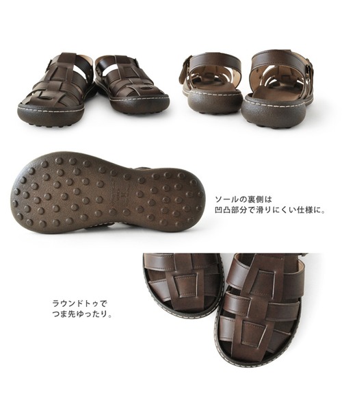 Re:getA(リゲッタ)の「RegettaCanoe グルカサンダル CJNT1002(サンダル・レディース・ブラック/アイボリー/ダークブラウン・L/S/M)」の8枚目の写真