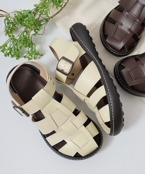 Re:getA(リゲッタ)の「RegettaCanoe グルカサンダル CJNT1002(サンダル・レディース・ブラック/アイボリー/ダークブラウン・L/S/M)」の22枚目の写真