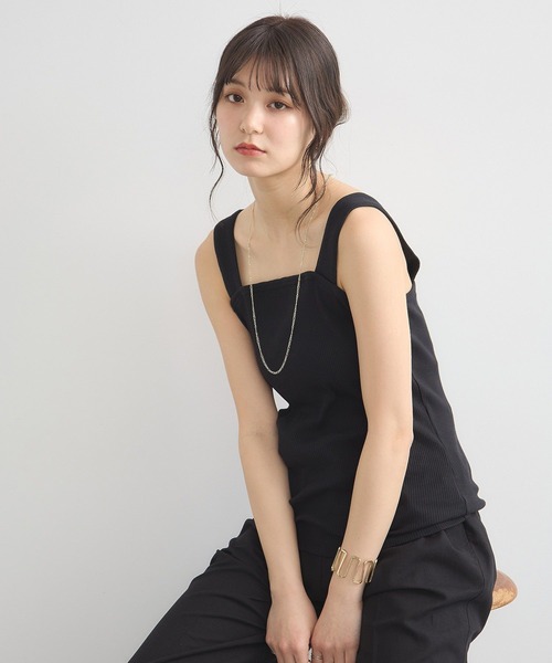 earth music&ecology(アースミュージックアンドエコロジー)の「ワイドストラップキャミソール(キャミソール・レディース・アイボリー/ブラック/チャコールグレー/ベージュ・S/M)」の18枚目の写真