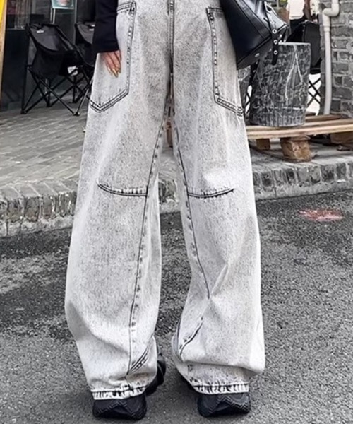 MULリメイクデニムパンツ ホワイトペイント男女兼用OK✨️アルメイファ MULリメイクデニムパンツ ホワイトペイント男女兼用OK
