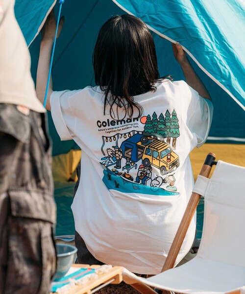 COLEMAN（コールマン）の「Coleman/コールマン Coleman×matsui×FREAK'S STORE 別注 コールマン matsui lake sied SS TEE バックプリント クルーネック 半袖T（Tシャツ/カットソー・メンズ・ライトグレー/オリーブ/ホワイト/チャコールグレー・LARGE/SMALL/MEDIUM）」の2枚目の写真