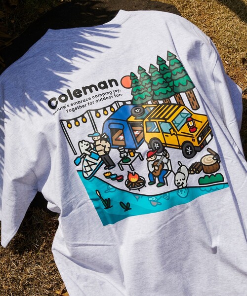 COLEMAN（コールマン）の「Coleman/コールマン Coleman×matsui×FREAK'S STORE 別注 コールマン matsui lake sied SS TEE バックプリント クルーネック 半袖T（Tシャツ/カットソー・メンズ・ライトグレー/オリーブ/ホワイト/チャコールグレー・LARGE/SMALL/MEDIUM）」の3枚目の写真