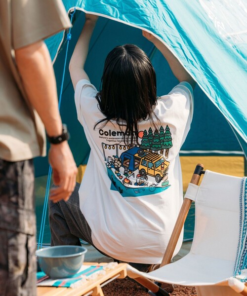 COLEMAN（コールマン）の「Coleman/コールマン Coleman×matsui×FREAK'S STORE 別注 コールマン matsui lake sied SS TEE バックプリント クルーネック 半袖T（Tシャツ/カットソー・メンズ・ライトグレー/オリーブ/ホワイト/チャコールグレー・LARGE/SMALL/MEDIUM）」の10枚目の写真