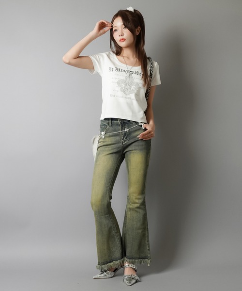 SPINNS(スピンズ)の「平成ギャルTシャツ/ユリ(Tシャツ/カットソー・レディース・オフホワイト/ブラック・ONESIZE)」の11枚目の写真