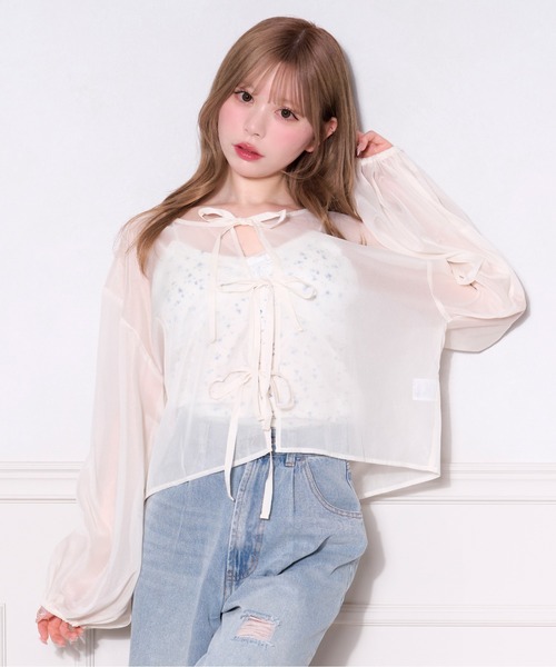 セール】シアーリボンブラウス（シャツ/ブラウス）｜apres jour