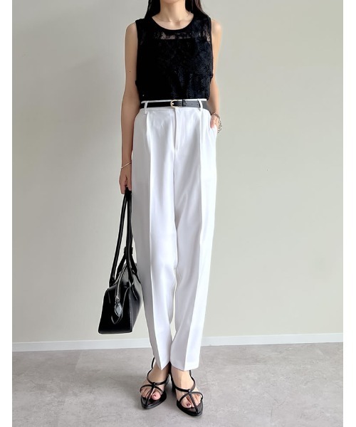 Re:EDIT(リエディ)の「コード刺繍レースノースリーブトップス(ベスト・レディース・ブラック/アイボリー・MEDIUM/LARGE)」の4枚目の写真
